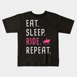 Eat. Sleep. Ride. Repeat. | Funny Horseback Riding Kids T-Shirt